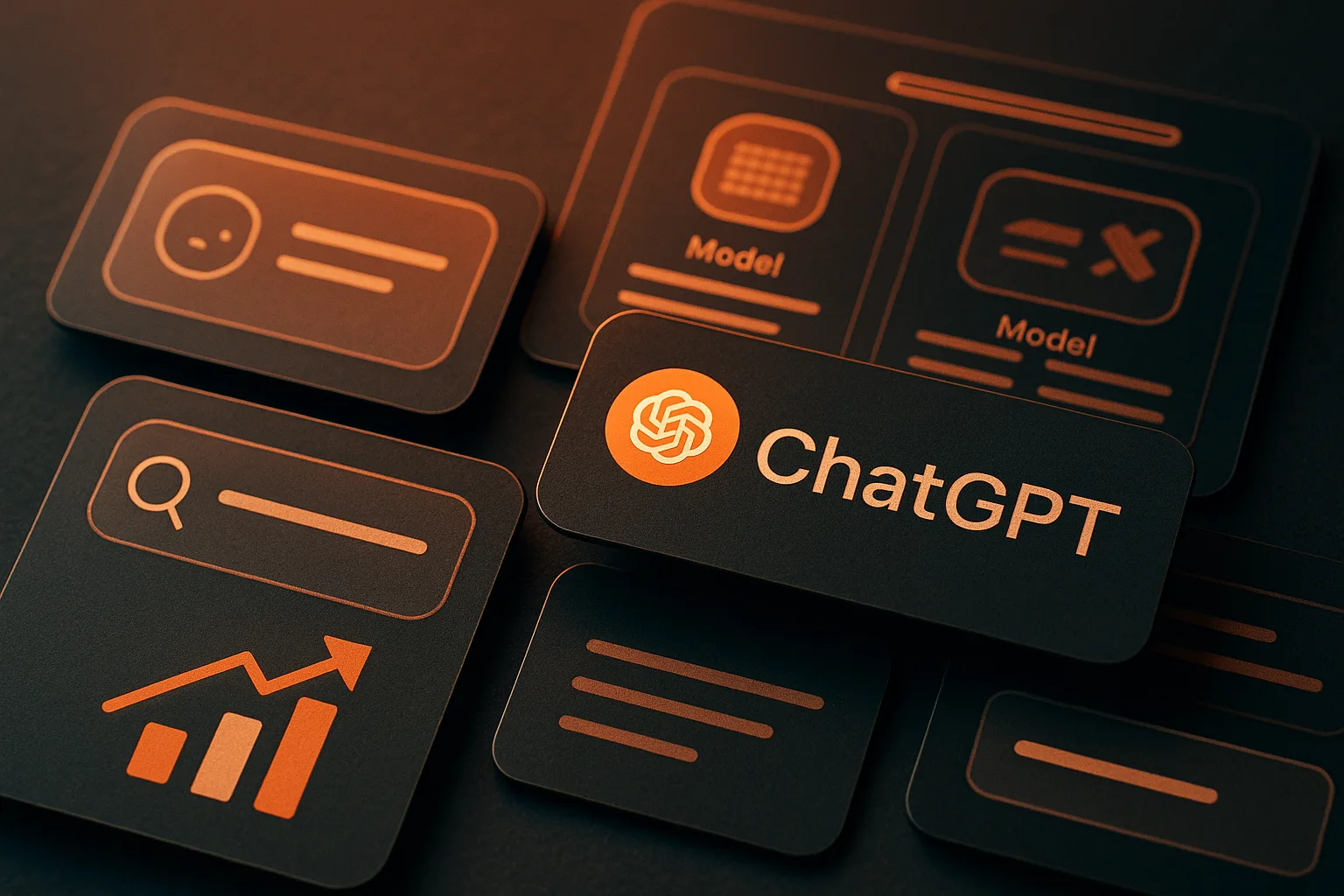 Editorial illustration showing a business fading out of AI search results while structured content, citations, and trust signals light up around it