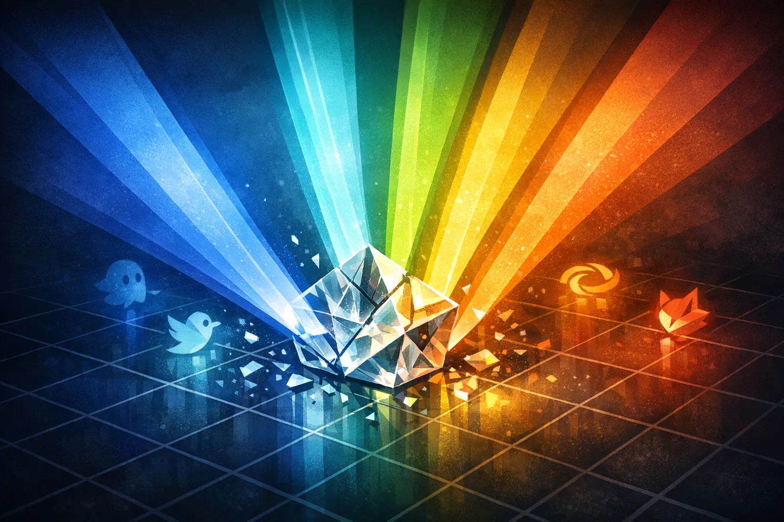 Fragmented AI search landscape showing multiple AI engines with brand visibility scattered across platforms